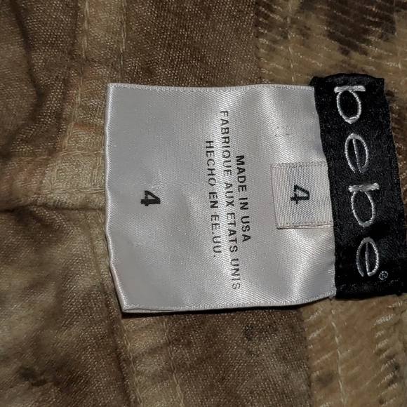 BEBE, Corduroy camo pants w/ bedazzle , Sz 4 - Picture 4 of 5